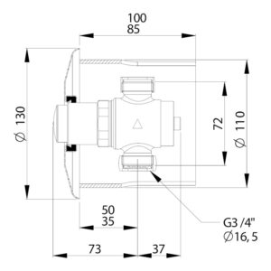 Robinet temporisé douche P50 S 3/4&Prime; encastré
