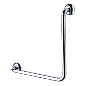 Barre 90° droite de relevage coudée inox brillant 350×650