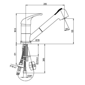 Mitigeur évier avec douchette extractible