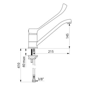 Mitigeur évier avec levier médical coudé