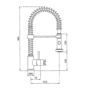 Mitigeur évier avec douchette chromée 2 jets