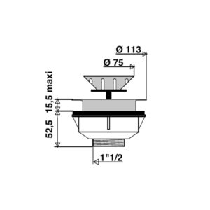 Bonde à panier manuel évier Ø 90 1 cuve