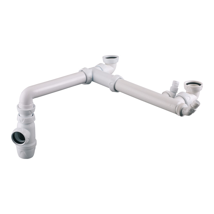 Té de raccordement PVC avec siphon pour 2 cuves