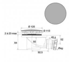 Bonde de douche sortie orientable Ø 90