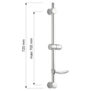 Barre de douche avec porte savon