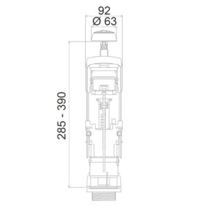Mécanisme universel NF double touche 3/6L